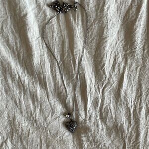 Betsy Johnson Rhinestone Heart Necklace